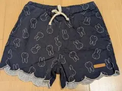 【未使用】プティマイン ミッフィー 総柄 ショートパンツ 120cm ネイビー