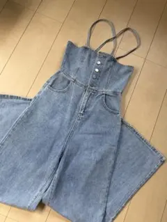 オーバーオール　サロペット ワイドレッグ　レディース