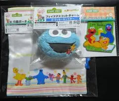 セサミストリート キャラ福くじ Blooming 巾着 マスコット ミラー