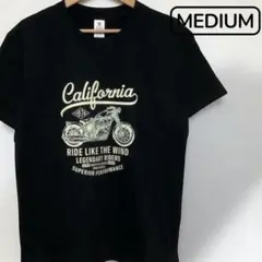 M/L相当 ビッグTシャツ 新品 プリント バイク tシャツブラック 綿100%