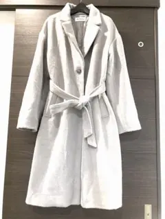 値下げ　美品❤️LILY BROWN 　 　ベルト付きロングコートグレー Fサイズ