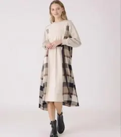 コンパクトドライ裏毛ドッキングワンピース BLUE LABEL