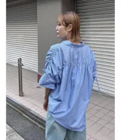 Ungrid 2Wayギャザーデザインシャツ