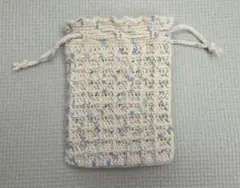 巾着袋　白青　ハンドメイド　*19