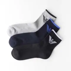 【新品未使用】エンポリオアルマーニ　イーグルロゴ ショート丈　ソックス ３足組