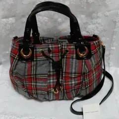 サマンサタバサ デラックス　 2wayショルダーバッグ　ツィードチェック