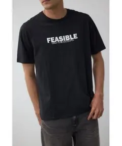 【本日限定】FEASIBLE プリント ブラック Tシャツ