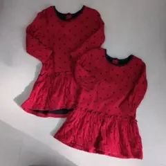 プチバトー　長袖ワンピース　お揃い