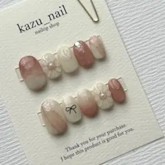 602【現品15458】 ニュアンス　淡色ネイル　落書きネイル　春ネイル　ピンク
