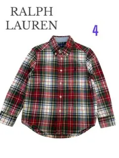ラルフローレン【美品】長袖シャツ　トップス　チェック柄　4(110)