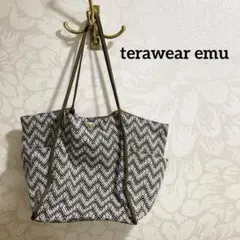 terawear emu バッグ モノトーン 刺しゅう 刺し子 レディース
