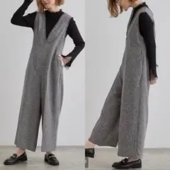 grove★ツイードサロペット★グレー