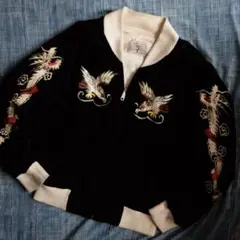 90s 日本製　スカジャン　別珍　限定版 unisex vintage 日本 DRAGON vintage スカジャン 限定 unisex 別珍 90s