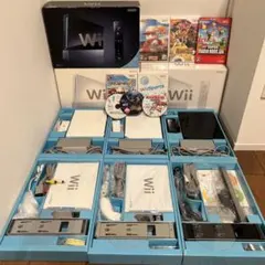 Wii 本体一式セット　欠品なし　動作確認済み　箱付き3台セット　ソフト付属