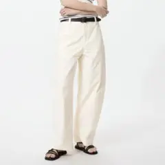 ユニクロ　ジャージーバレルレッグパンツ　白