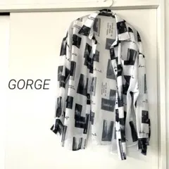 GORGE ゴージ 総柄シャツ 黒白のサムネイル