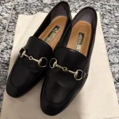 ラルフ・ローレン ブラックローファー 靴 黒 革 ゴールド金具 