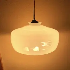 アンティーク ペンダントライトシェード ミルクガラス 電笠 切子 和風 アンティーク ペンダントライトシェード ミルクガラス 電笠 切子