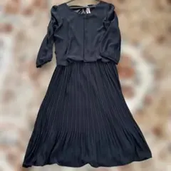 七分袖　ワンピース　紺　13号