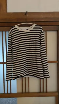 agnès b. 長袖 Tシャツ 白/黒ストライプ T1