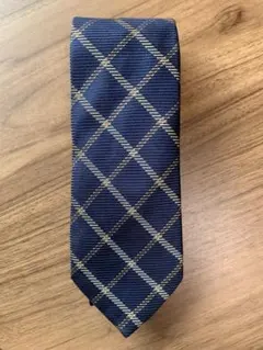 Aquascutum ネイビー チェック柄 ネクタイ