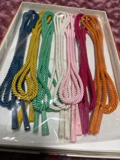 和装小物　正絹カラフル帯締め7色7本セット