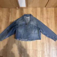 KBF デニムブルー クロップドジャケット ショート丈 レディース oneサイズ