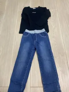 ミキハウス　二枚セット　ロンT デニム　120