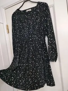 美品✦BEAMS HEART ビームスハート　スタープリントワンピース　ネイビー