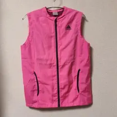 adidas ショッキングピンク ノースリーブ ウィンドブレーカー