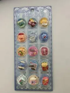 まとめ買い可　3D食品モチーフシール 16個入り