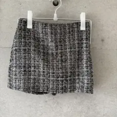 ZARA ブラック・ホワイト ツイード タイトスカート XS