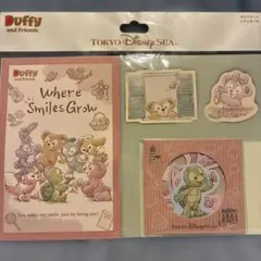 ダッフィーアンドフレンズ　ポストカード ステッカー付