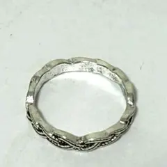 リング 17 シルバー波形デザイン アンティークアクセサリー 匿名発送