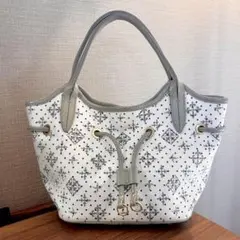 russet ラシット ホワイト/グレー プリント柄 ハンドバッグ