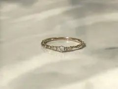 【美品】agete＊K18 PG✖️ダイヤ0.08ct ルミナスリング agete - 新品 アガット K18 ルミナス ゴールド ダイヤ リング 8号の