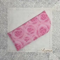 メガネケース　ピンクの薔薇　ハンドメイド