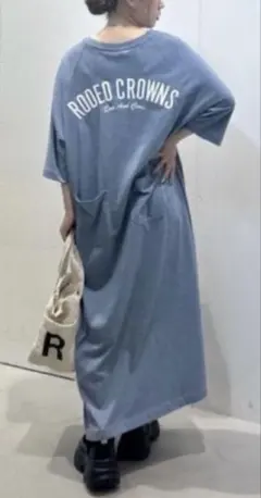 RODEO CROWNS WIDE BOWL バックロゴ カットソーワンピース