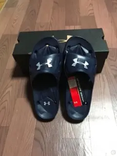 希少 アンダーアーマー サンダル 26cm ネイビー ゴルフ テニス メンズ