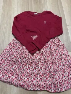 Bebe ワンピース　レッド　長袖　130cm