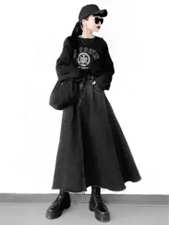 【moussy】DENIM MAXI FLARE SKIRTサイズ0