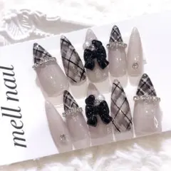 3712 ネイルチップ 量産型 ワンホン フレンチガーリー 韓国 地雷 オーダー