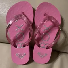 【18㎝】ROXY キッズ ビーチサンダル ピンク ラメのサムネイル