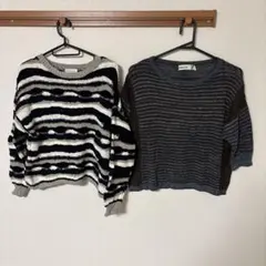 ストライプニットセーター2点セット