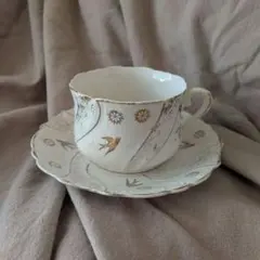 S5 19世紀 ロシア帝国 クズネシォフ ティーカップ・ソーサー ピンク 