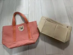 FEILER オールドテディ ワッペントートバッグ バッグインバッグ付き
