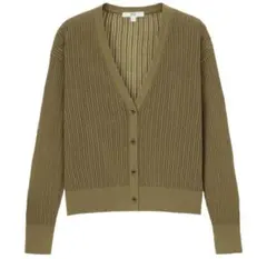 【UNIQLO】 透かし編みカーディガン Sサイズ オリーブ