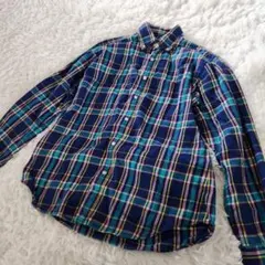 ユナイテッドアローズ シャツ チェック メンズ ブルー ネルシャツ S