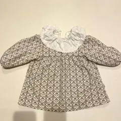 モイモルン花柄刺繍フリル襟ワンピース80