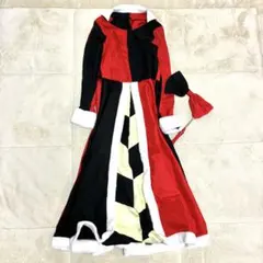 ハートの女王 レディース ロングドレス コスプレ 衣装 ステッキ リボン M〜L
